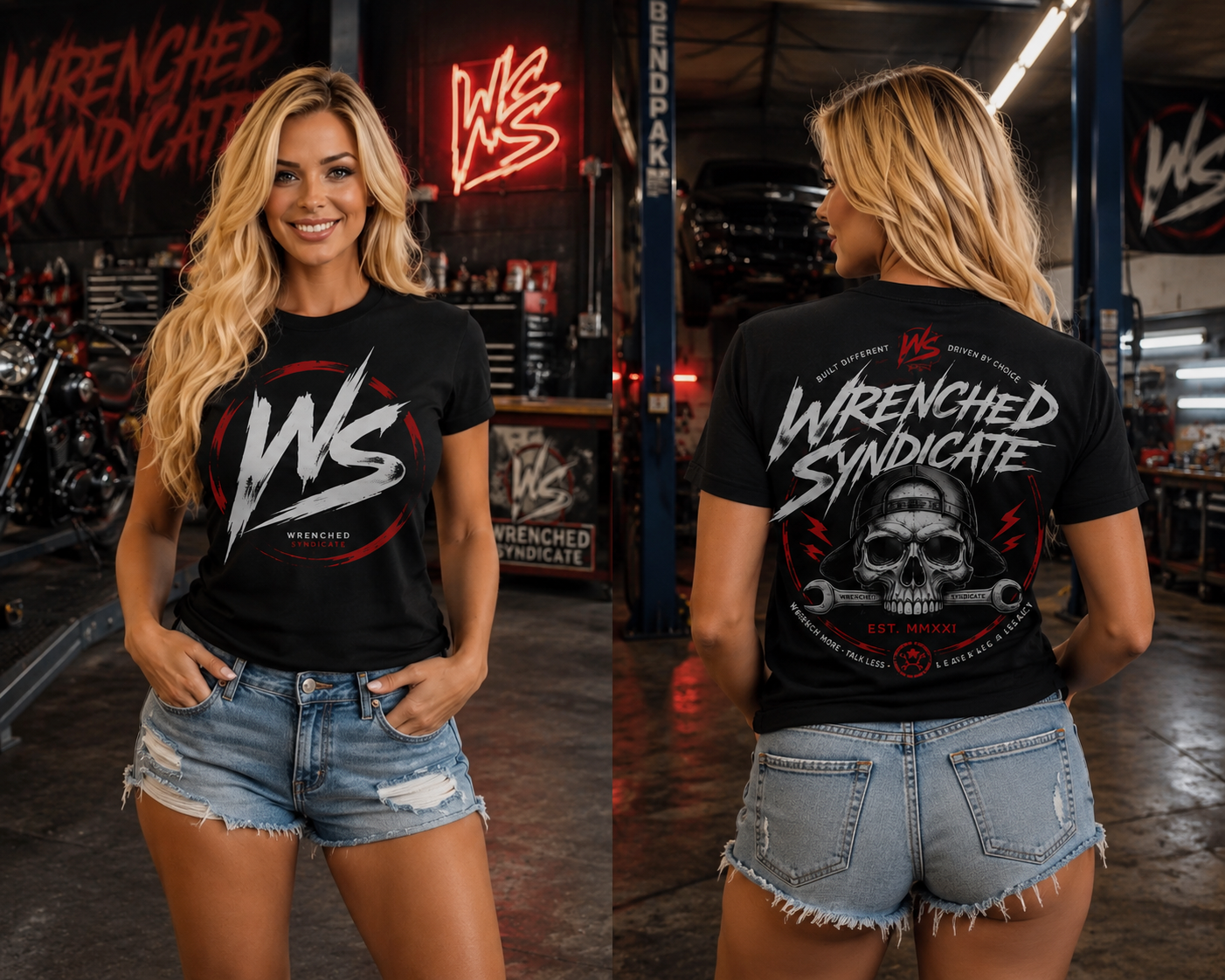 Wrenched Syndicate apparel model